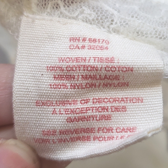 FREE PEOPLE Sheer Embroidered Top Bell Sleeves Cream - Picture 15 of 15